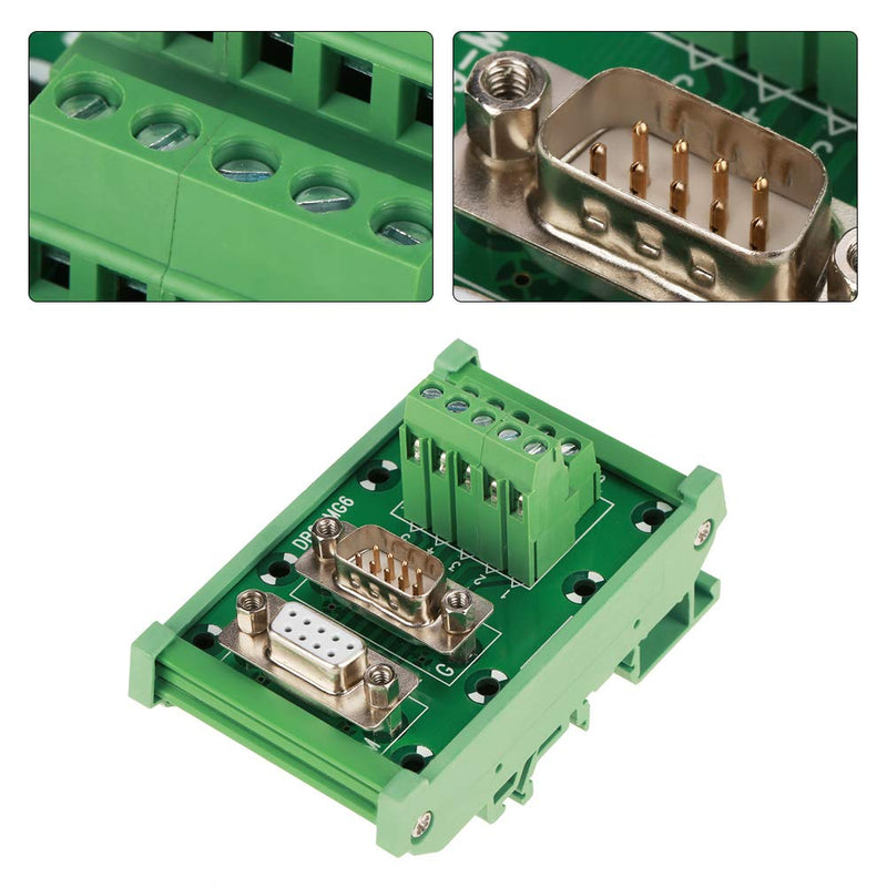  [AUSTRALIA] - Nikou DB9-MG6 DB9 Breakout Board, DIN Rail Mount DB9 Interface Module Male/Female DB9