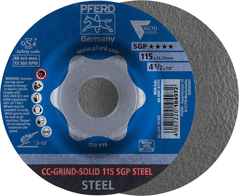  [AUSTRALIA] - PFERD grinding disc CC-Grind Solid SGP STEEL 180mm