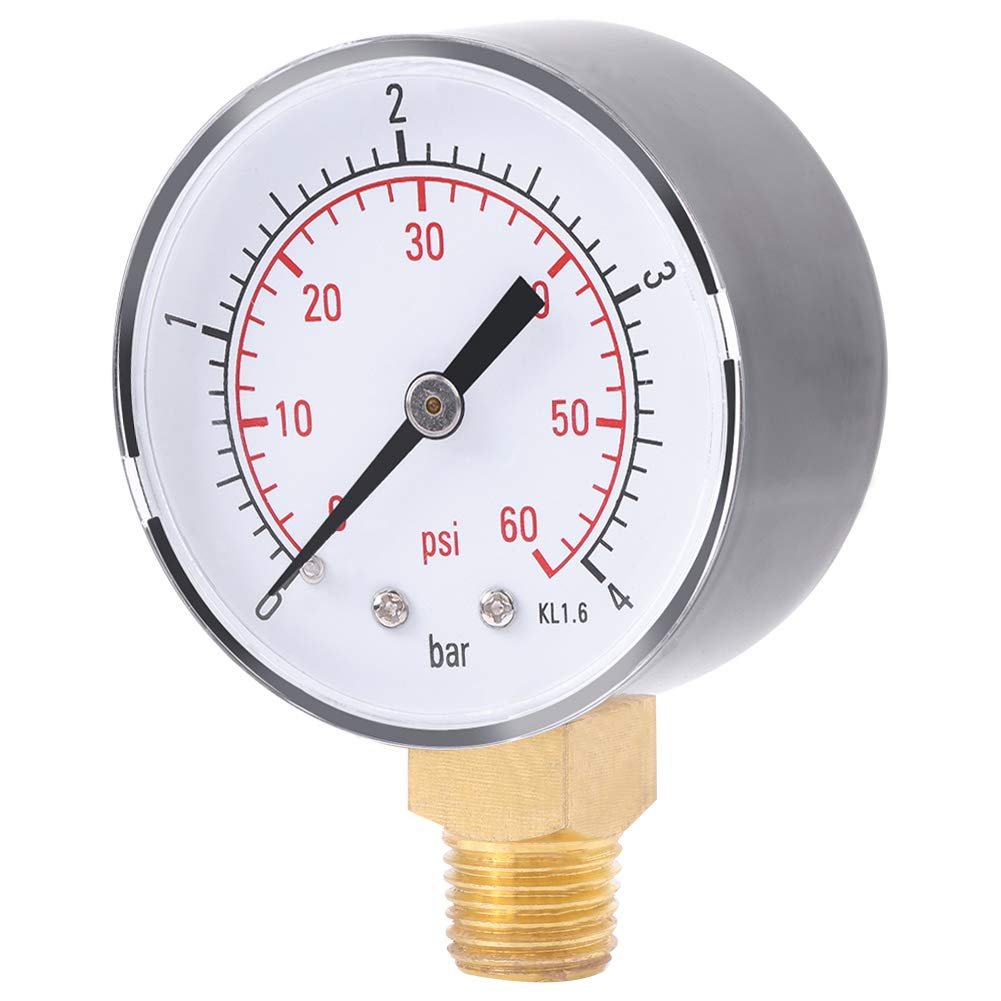  [AUSTRALIA] - Pressure gauge, pressure tester 0-4 bar/0-60 psi 1/4 inch NPT hydraulic pressure gauge for air, water, oil, air and other materials