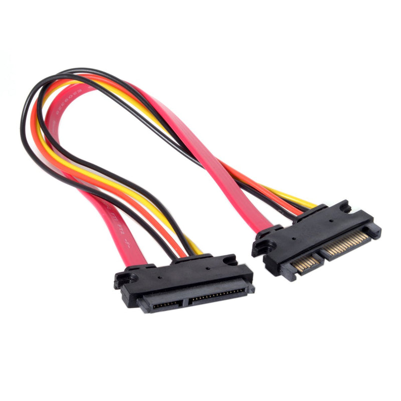  [AUSTRALIA] - HDMIHOME SATA III 3.0 7+15 22 Pin SATA Male to Female Data Power Extension Cable 30cm Red Color