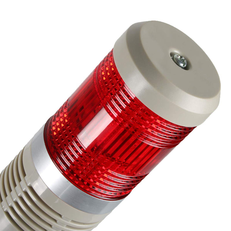  [AUSTRALIA] - LUBAN Industrial Signal Light Tower, Column LED Alarm Tower Lamp Light Flash Indicator, 1-Layer Stack LED Warning Light with Buzzer for Safety (110V/Steady ON Light) 110V without Buzzer