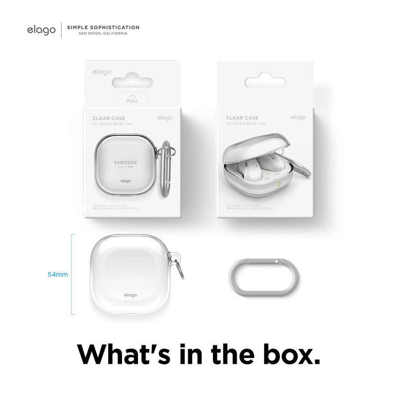 elago Clear Case Compatible with Samsung Galaxy Buds 2 Case (2021) / Galaxy Buds Pro Case (2021) / Galaxy Buds Live Case (2020) - TPU Cover [Crystal Clear] - LeoForward Australia