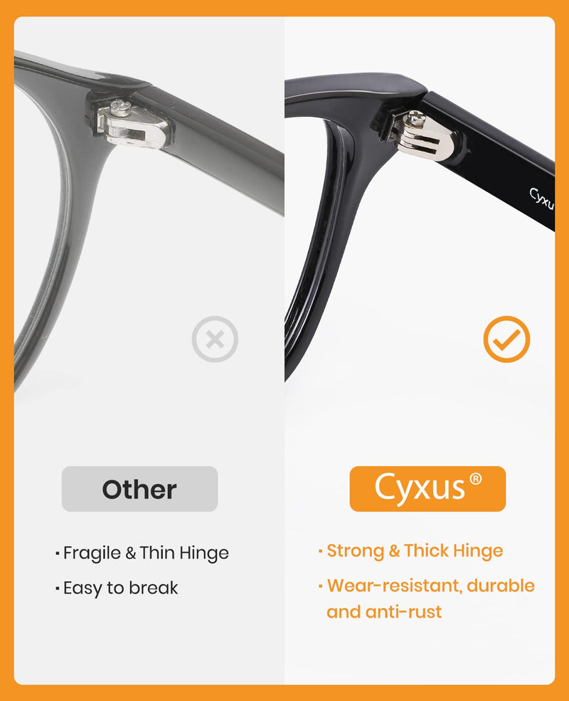  [AUSTRALIA] - Cyxus Blue Light Blocking Computer Glasses Square Retro Clear Lens Eyeglasses Frame 01-classic Black·cuar