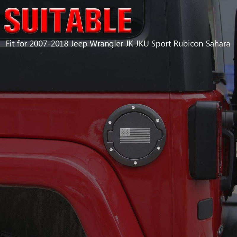  [AUSTRALIA] - RT-TCZ Fuel Filler Door Gas Tank Cap Cover Accessories for 2007-2017 Jeep Wrangler JK & Unlimited Sport Rubicon Sahara (US Flag) US Flag