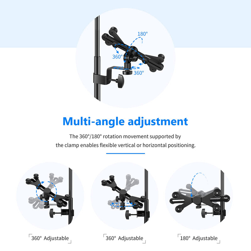 Neewer 6-11 inches Adjustable Music Mic Microphone Stand Tablet Mount with 360 Degree Swivel Holder for Apple iPad Pro Air Mini Google Nexus Samsung Galaxy - LeoForward Australia