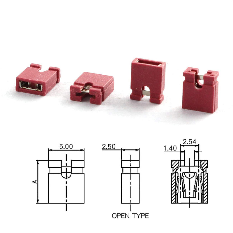  [AUSTRALIA] - ZYAMY 30PCS 2.54mm Jumper Caps Circuit Board Shunts Short Circuit Connection Pin Blocks Red 30xRed