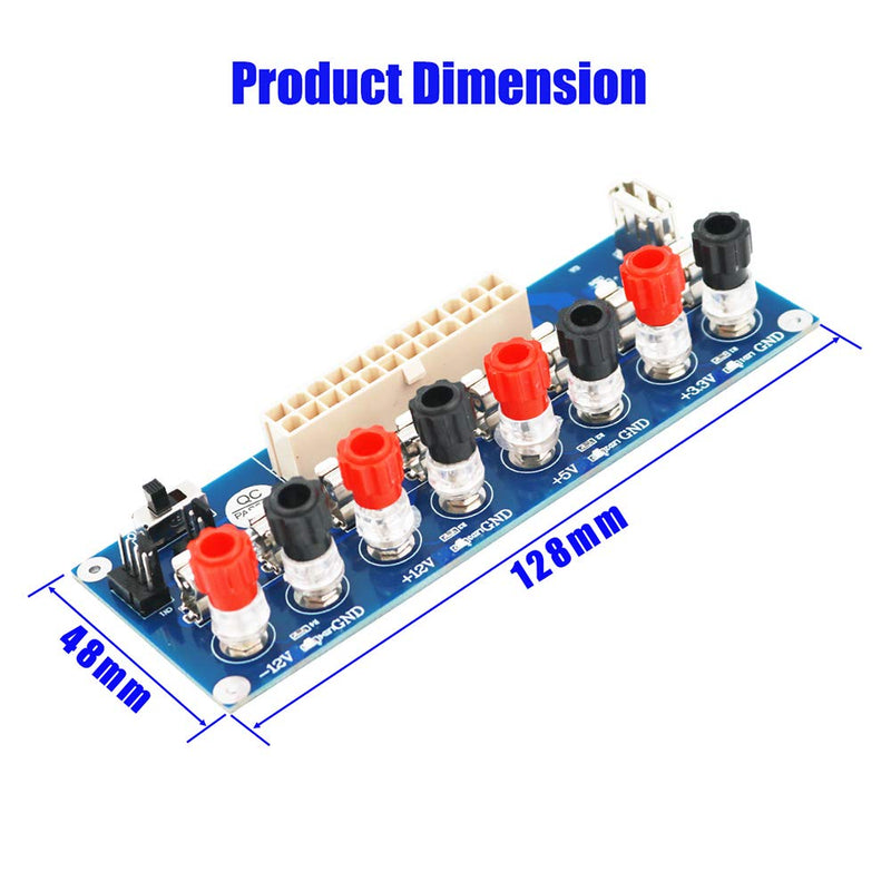  [AUSTRALIA] - Upgrade Version 24 Pins Power Supply Breakout Adapter with USB 5V Port and Insulation Plastic Base (Blue)