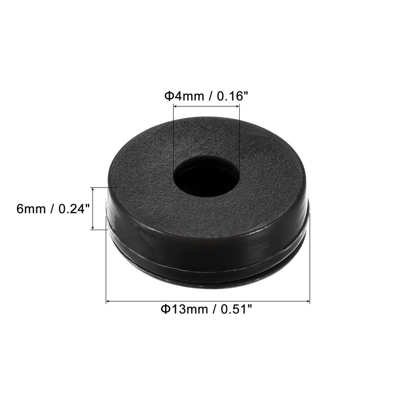  [AUSTRALIA] - uxcell Hinged Screw Cover Caps, 4mm Hole Dia PP Plastic Screw Snap Covers Black 200pcs