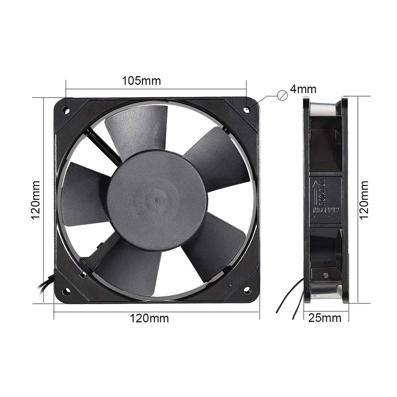  [AUSTRALIA] - uxcell Cooling Fan 120mm x 120mm x 25mm SF12025AT AC 110/120V 0.14A Long Life Sleeve Bearings