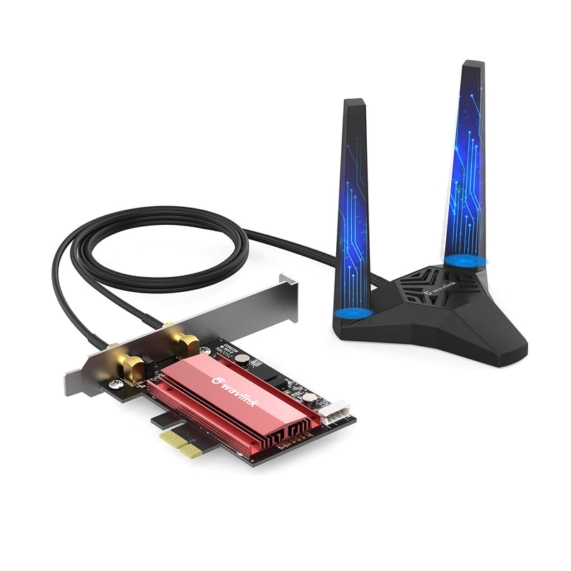  [AUSTRALIA] - WAVLINK AX3000 6E PCIe WiFi Card,Tri-Band (2.4/5/6Ghz) PCI-E Wireless Network Card Adapter with Bluetooth 5.2, OFDMA, MU-MIMO, WPA3, Ultra-Low Latency for Desktop PC, Supports Windows 11, 10 (64bit)