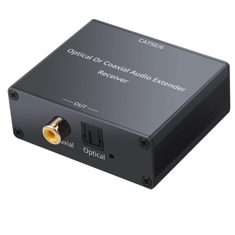  [AUSTRALIA] - LiNKFOR Digital Audio Extender Digital Coaxial/OpticalToslink Digital Audio Converter Over Single Cat5e/6 Cable (PoC) up to 500ft (150M) for Dolby Digital, DTS 5.1, DTS-HD, PCM