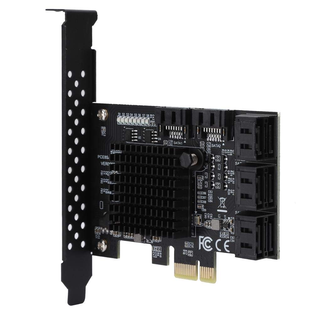  [AUSTRALIA] - Diyeeni SATA Card 8 Port, PCIE to SATA 3.0 Controller Expansion Board with Low Profile Bracket, SATA3.0 Interface Expansion Card for Windows 7/8/XP/10