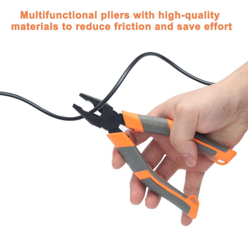  [AUSTRALIA] - Anglecai Linesman Pliers, wire cutters Combination Pliers with Wire Stripper/Crimper/Cutter Function, High Leverage Linesman Pliers Cut Copper, 8-1/2 inch