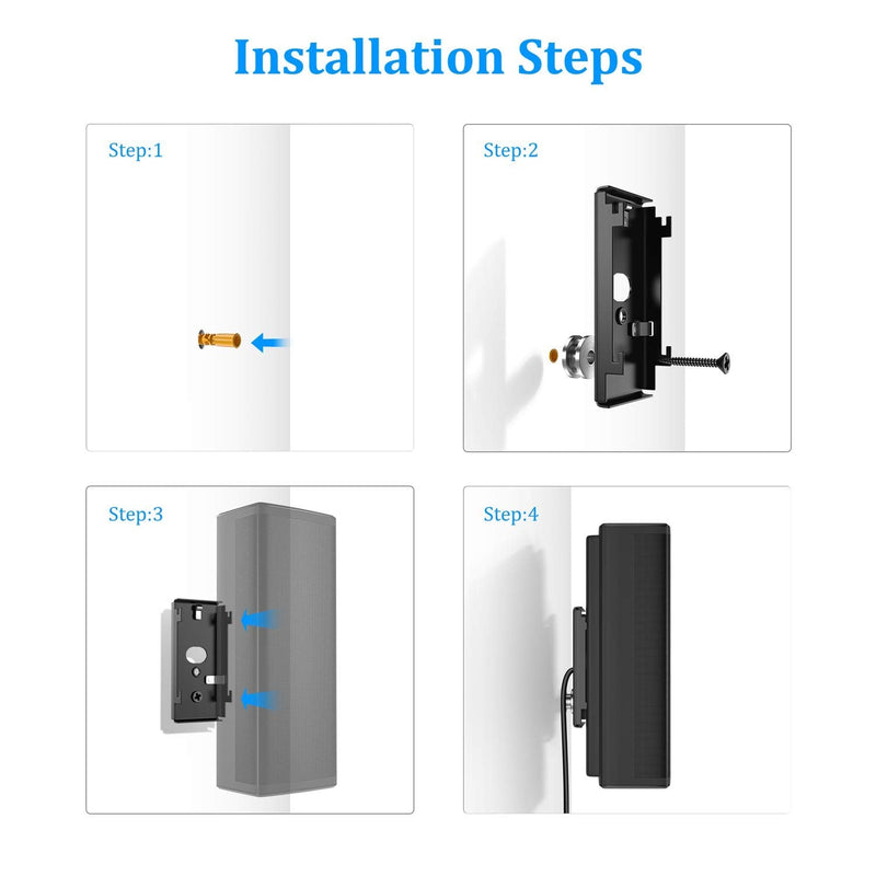  [AUSTRALIA] - Bedycoon 5 pcs Replacement Wall Mounting Bracket Compatible with Bose SlideConnect WB-50 - Black (UFS-20),Lifestyle 525 535 III,Lifestyle 600,soundtouch 300 soundtouch 520,CineMate 520 Wall Bracket