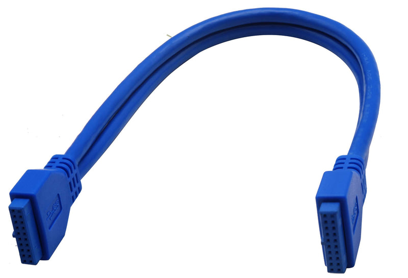  [AUSTRALIA] - AAOTOKK USB 3.0 Motherboard Header Cable Hi-Speed 20 Pin Female to Female Motherboard Header Adapter Extender Cable (30cm/12inch-F/F) 20Pin F/F