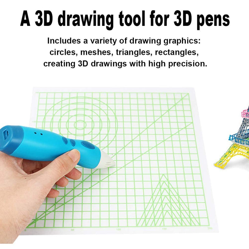  [AUSTRALIA] - Wosune Transparent 3D Drawing Mat, 3D Pen Pad 3D Printing Pen Mat Creative ABS DIY Drawing Template Pad Children Educational Toys for DIY Drawing