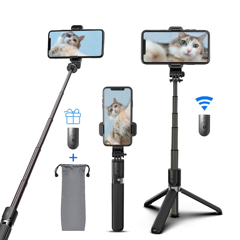  [AUSTRALIA] - 【𝐖𝐢𝐭𝐡 𝟐 𝐑𝐞𝐦𝐨𝐭𝐞𝐬】 Upgraded 32" Selfie Stick Tripod, Bluetooth Selfie Stick, Portable Selfie Tripod Stand, Tripod for iPhone 14 13 12 11 Pro Max XS XR X SE 8 7 Samsung Android