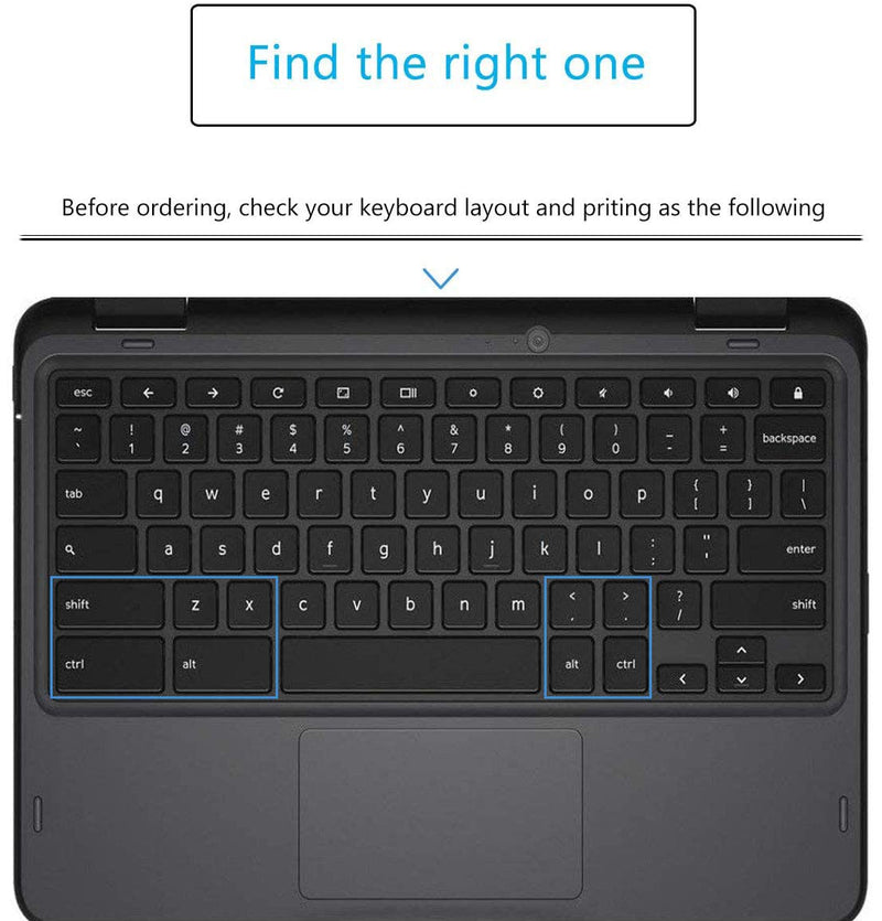  [AUSTRALIA] - Keyboard Cover for Dell Chromebook 2-in-1 3100 5300 5190 3181, Dell Chromebook 11 3120 3180 3189 3380 3400 Keyboard Cover, Dell Chromebook 11.6 13.3 14 US Keyboard Cover -MintGreen MintGreen