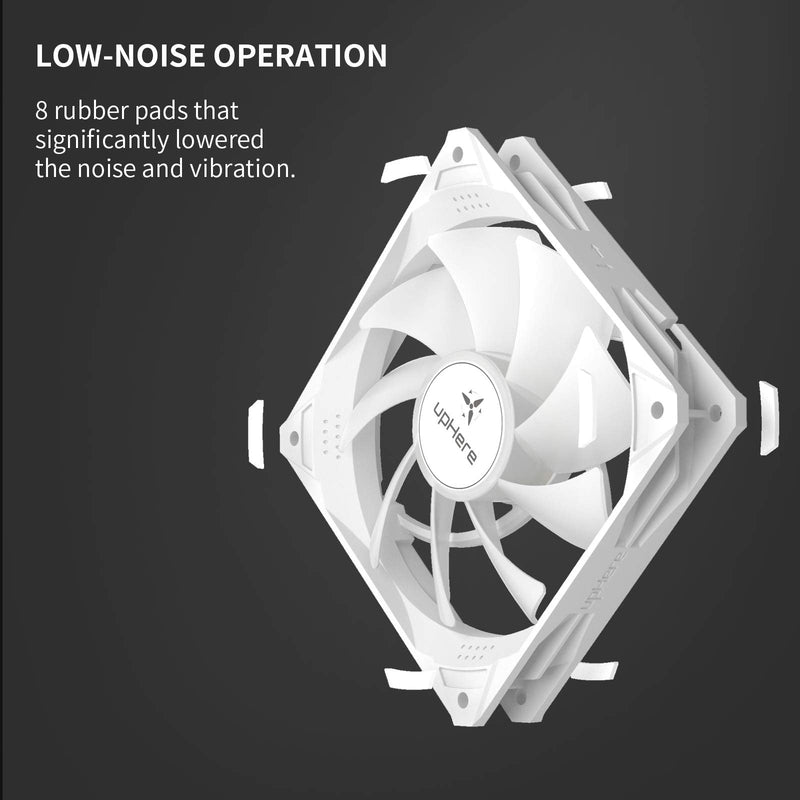  [AUSTRALIA] - upHere 120mm White Case Fan 3Pin High Airflow Long Life for Computer Cases Cooling,5-Pack,NT12043-5 5-PACK
