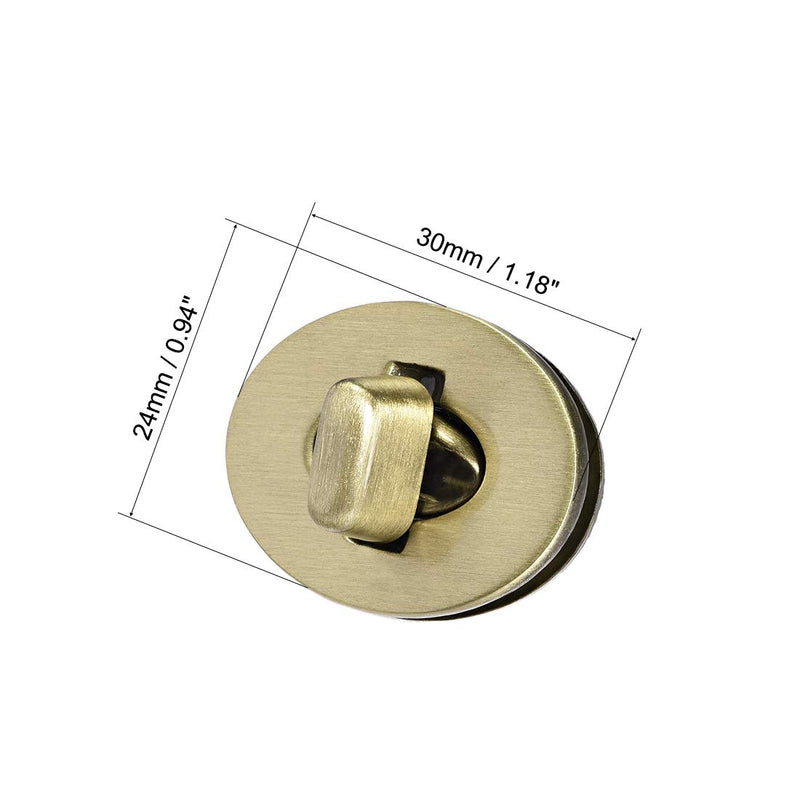 uxcell 3 Sets Oval Purses Twist Lock 30mm X 24mm Clutches Closures for DIY Bag Making - Brussed Brass - LeoForward Australia
