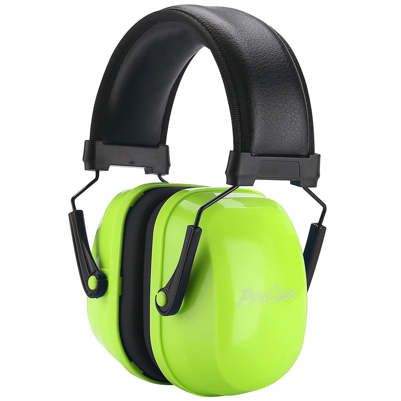  [AUSTRALIA] - ProCase Kids Ear Protection Safety Ear Muffs, NRR 25dB Noise Reduction Hearing Protection Earmuffs for Concerts Fireworks Shooting Toddler Children Teen Kid -Green Green