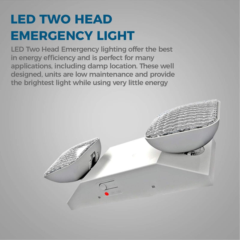  [AUSTRALIA] - Ciata Lighting LED Emergency Light - Ultra-Bright White Light With Back-up Battery, Adjustable Lamps & 90-minute Minimum Capacity - Made from Engineering-Grade & Injection-Molded Thermoplastic (White) 1 Pack