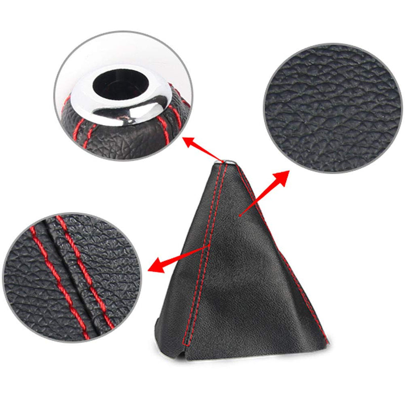  [AUSTRALIA] - Pursuestar Black PVC Leather Stitch Shift Knob Cover Shifter Boot Fit Most Manual Automatic Vehicles 5 6 Speed