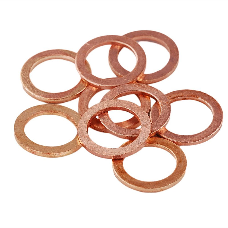  [AUSTRALIA] - HIFROM 30pcs Copper Washers Flat Ring Sump Plug Oil Seal Gasket Sealing Fitting Washers Size M14 x 20 x 1.5 30pcs M14x20x1.5 Washers