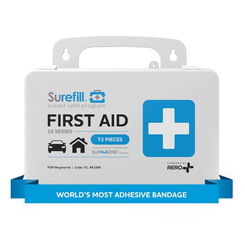  [AUSTRALIA] - Aero Healthcare Surefill 10 Series First Aid Kit, 72 Pieces, White, Model AK10W