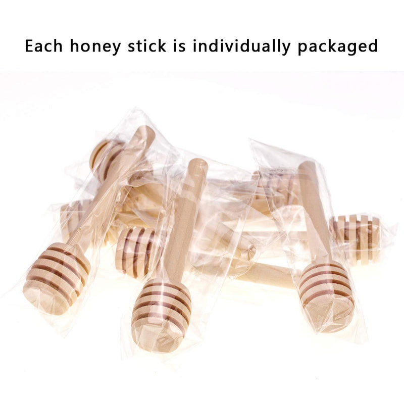  [AUSTRALIA] - GIYOMI Wooden Honey Dipper - 6PCS 3 Inch Mini Honeycomb Stick,Small Honey Stick for Honey Jar Dispense Drizzle Honey and Wedding Party Favors