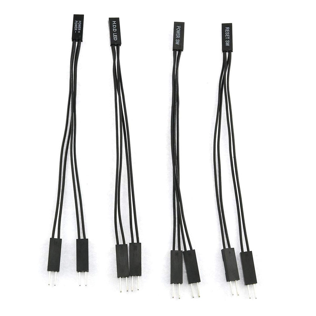  [AUSTRALIA] - E-outstanding 4PCS 2 Pins Single Female to Dual Male Jumper Splitter for PC Motherboard Power Light-Emitting Diode Switch Reset HDD Hard Drive