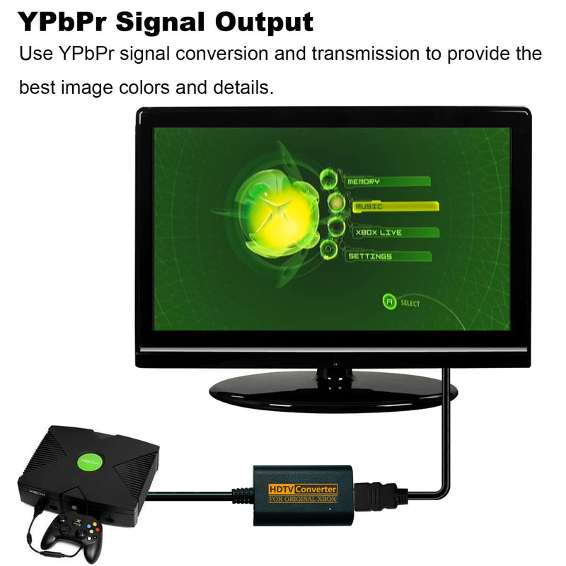  [AUSTRALIA] - [YPbPr Signal Output] Original Xbox to HDMI Adapter, Jadebones HD HDMI Cable, Component to HDMI Converter for Original Xbox Console