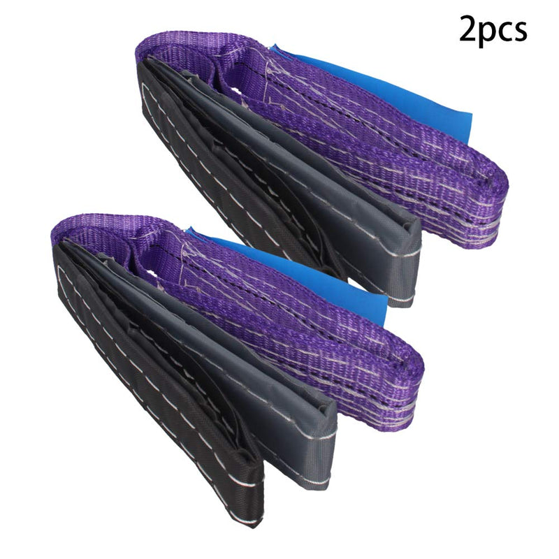  [AUSTRALIA] - MroMax Lift Strap 1.18" x3.28ft Web Lifting Straps 4431lbs Capacity for Construction Rigging Moving Towing Hoisting Work Gear Purple 2Pcs 1.18"x3.28ft