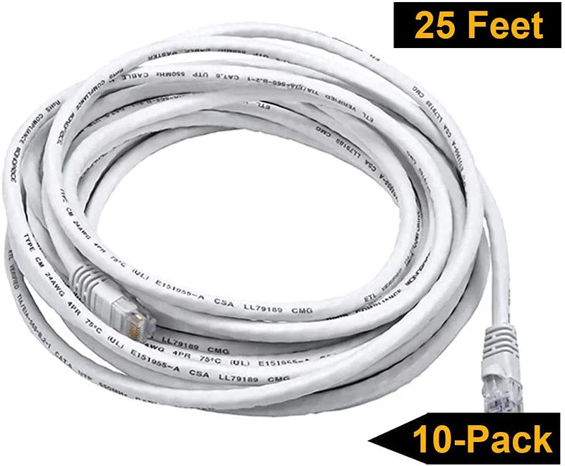  [AUSTRALIA] - iMBAPrice 1' Cat5e Network Ethernet Patch Cable, 10 Pack, White (IMBA-CAT5-01WT-10PK) 1 Feet