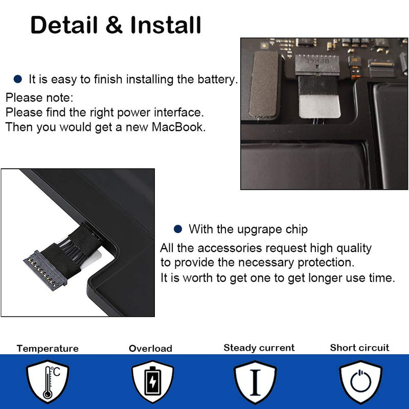  [AUSTRALIA] - Replacement Battery for MacBook Air 13 inch A1466 (Mid 2012, Mid 2013, Early 2014, Early 2015,2017) A1369(Late 2010, Mid 2011) 7200mAh Laptop Battery for Apple MacBook Air A1496 A1377 A1405 Battery Black