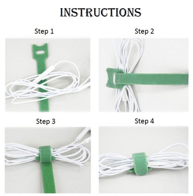  [AUSTRALIA] - NuNudoo Reusable Cable Straps, Cable Wrap Ties,6 Inches Hook and Loop Cord Ties for Cable Management (80,Muticolor) … 80 Muti-Color