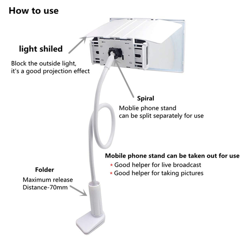  [AUSTRALIA] - 12'' Phone Screen Magnifier,Phone Screen Amplifier Enlarger for Movies, Videos, and Gaming Compatible with All Smartphones(White) White