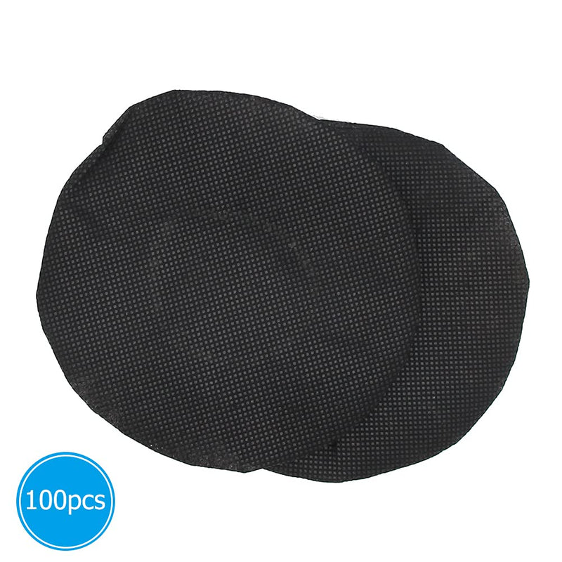  [AUSTRALIA] - Tvoip 100Pcs Black Non-Woven Sanitary Headphone Ear Cover, Disposable Super Stretch Covers Washable, for Most On Ear Headphones Earpads (11 cm/ 4.33 Inch)