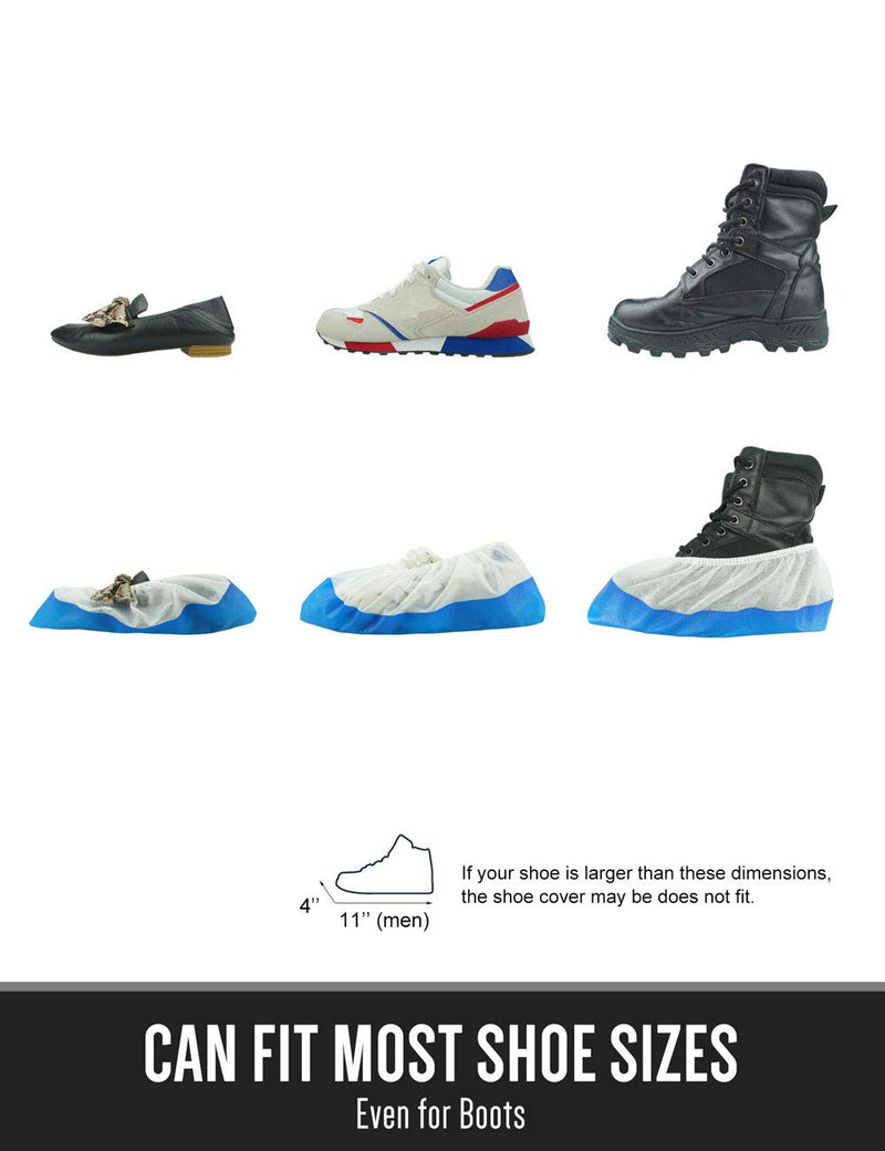  [AUSTRALIA] - OhanaPro Premium Disposable Non Slip Boot & Shoe Covers - Pack of 50 - Waterproof Double Layer Bottom - Extra Thick, Durable, Recyclable - One Size Fits Most Blue-50 Pack