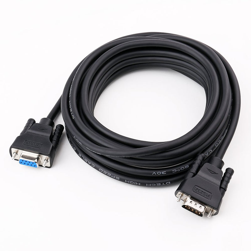 DTECH 15ft COM Port Serial Cable Male to Female RS232 Extension 9 Pin Straight Through Cord - LeoForward Australia