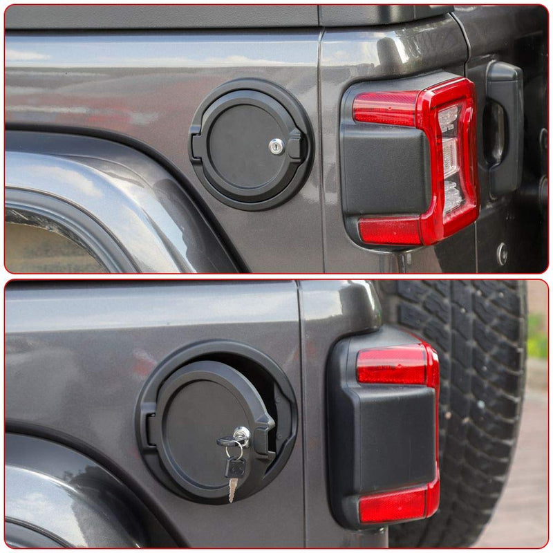  [AUSTRALIA] - RT-TCZ Fuel Filler Door Gas Tank Cap Cover Accessories for 2018-2019 Jeep Wrangler JL 2-Door 4-Door (JL Gas Cap with Lock) JL Gas Cap with lock