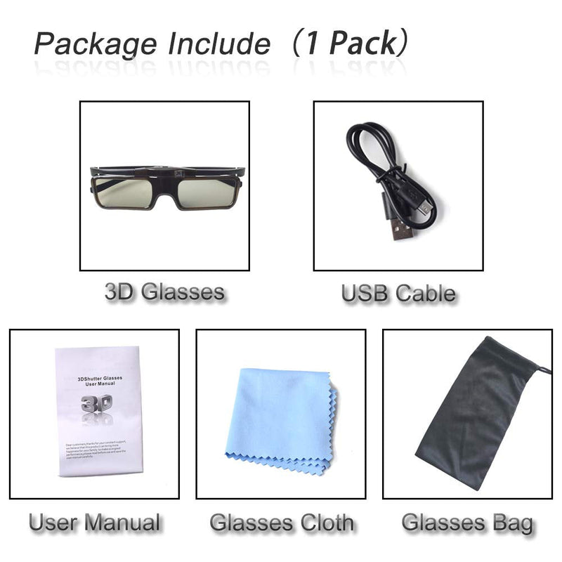  [AUSTRALIA] - Cocar RF 3D Glasses, Rechargeable Active Shutter RF 3D Eyewear Suitable for RF 3D TV & Projectors, for Sony Epson Samsung JVC, Compatible with SSG-5100GB, TDG-BT500A, Pack of 2