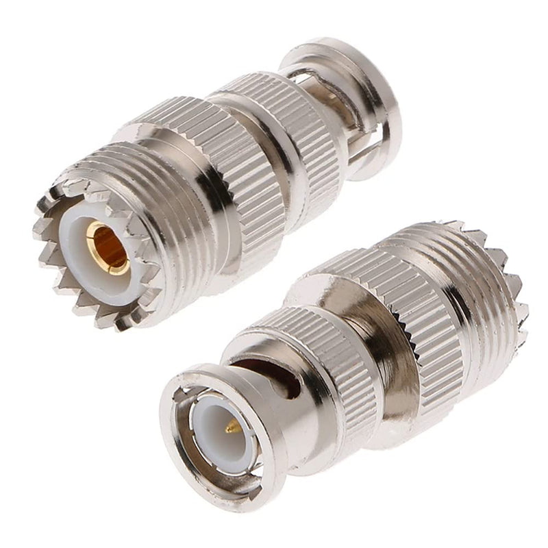  [AUSTRALIA] - TengKo BNC Male to UHF Female SO-239 SO239 Adapter Connector RF Coaxial Coax Adapter for Antenna Coaxial Cable Radio Scanner (2 Pack) 2 Pack
