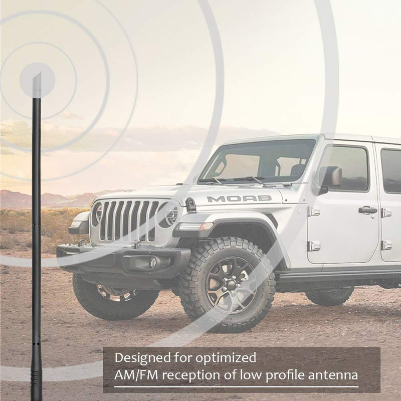 BA-BOLING 13" Antenna Compatible with Jeep Wrangler JK JKU JL JLU Rubicon Sahara (2007-2021) | Flexible Rubber & Copper Antenna Mast Replacement Accessories | Designed for Optimized FM/AM Reception - LeoForward Australia