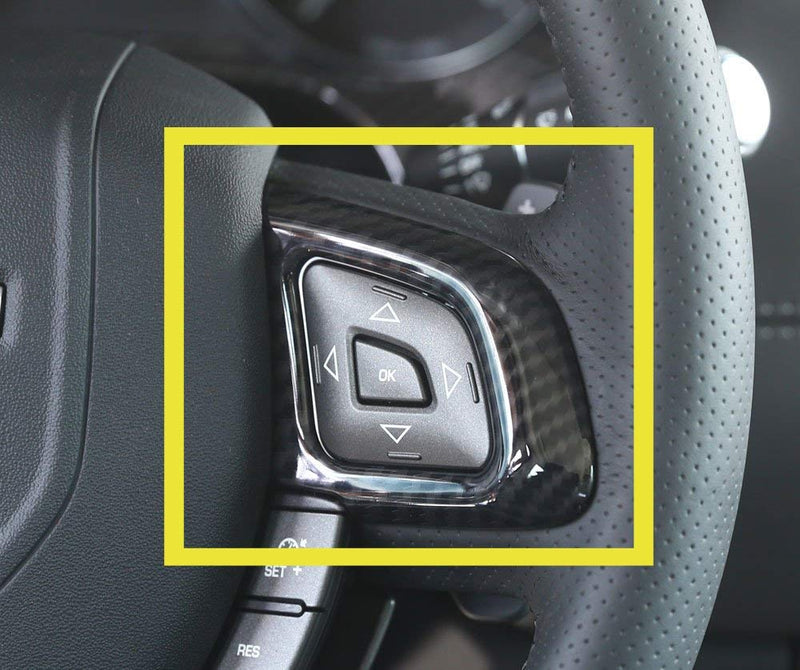  [AUSTRALIA] - ABS Car Steering Wheel Control Frame Trim 2Pcs For Land Rover Range Rover Evoque 2012-2017 Car Accessories (Carbon fiber) Carbon fiber