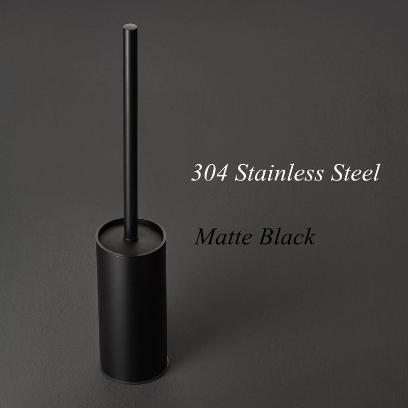 Stainless Steel 304 Rubber Painted Black Toilet Brush Cleaning Tool Holder with Toilet Brush - LeoForward Australia