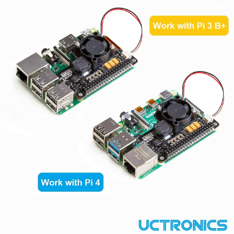  [AUSTRALIA] - UCTRONICS for Raspberry Pi 4 PoE HAT with Cooling Fan, Mini Power Over Ethernet Expansion Board for Raspberry Pi 4 B, 3 B+ and Rackmount