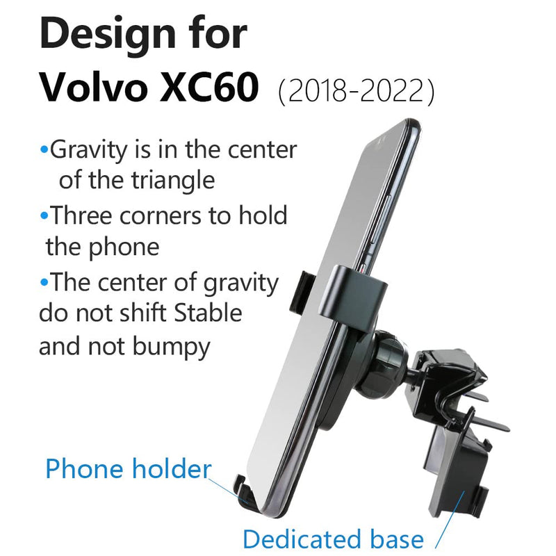  [AUSTRALIA] - LUNQIN Car Phone Holder for 2018-2023 Volvo XC60 Auto Accessories Navigation Bracket Interior Decoration Mobile Cell Phone Mount