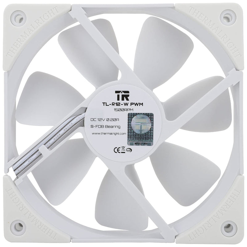 [AUSTRALIA] - Thermalright TL-R12W Case Fans, 120mm Case Fan, Long Life Bearing, Quiet Efficient Cooling,4 Pin PWM Fan-White