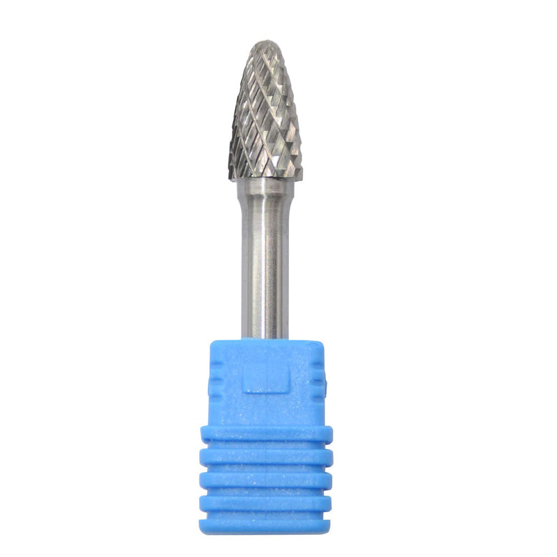 SF-3 Tungsten Carbide Burr Rotary File Tree Shape Radius End Shape Double Cut for Die Grinder Drill Bits 1/4'' Inch Diameter of Shank and 3/8'' Inch Diameter of Cutter 3/4'' Inch Cutter Length - LeoForward Australia